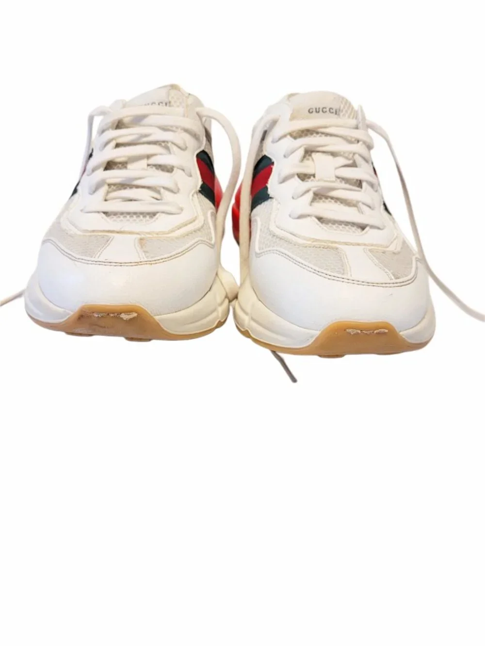 Gucci Rhyton Epilogue White Red Green Reflective Sneakers  UK 9